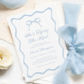 Blue Bow Tying the Knot Vrijgezellenfeest Kaart