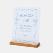 Blue Bow Tying the Knot Vrijgezellenfeest Mimosa B Acryl Bord (Hoek)