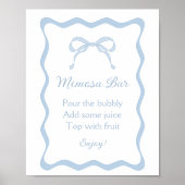 Blue Bow Tying the Knot Vrijgezellenfeest Mimosa B Poster (Voorkant)