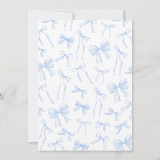 Blue Bow Verjaardag Kaart (Achterkant)