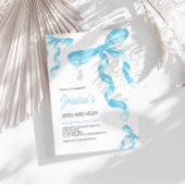 Blue Bow verjaardagsuitnodiging Kaart