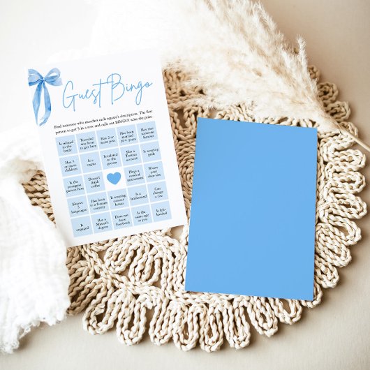 Blue Bow Vind de gast Bingo Vrijgezellenfeest spel Kaart