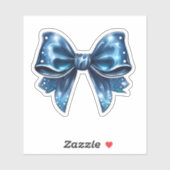 Blue Bow voor een vrolijk kerstfeest Sticker (Vel)