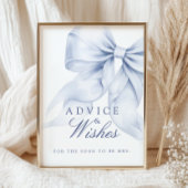 Blue Bow Vrijgezellenfeest Advies & Wishes Tafelte Poster
