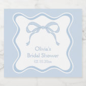 Blue Bow Vrijgezellenfeest Champagne Sparkling Wijnetiket (Enkel label)