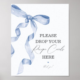 Blue Bow Vrijgezellenfeest Deel een Recept Kaart T Poster