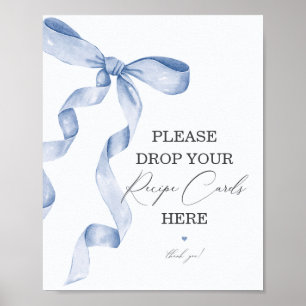 Blue Bow Vrijgezellenfeest Deel een Recept Kaart T Poster