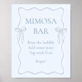 Blue Bow Vrijgezellenfeest Mimosa Bar Poster (Voorkant)