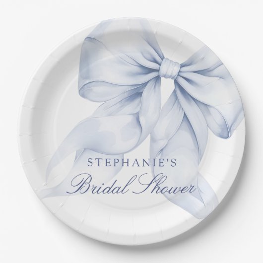 Blue Bow-Vrijgezellenfeest Papieren Bordje (Voorkant)