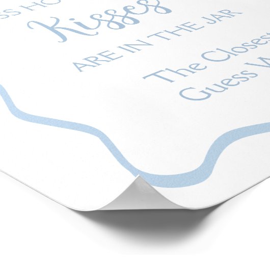 Blue Bow Vrijgezellenfeest Raad eens hoeveel kusje Poster (Hoek)