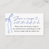 Blue Bow Vrijgezellenfeest Recept Aanvraag Informatiekaartje (Voorkant)
