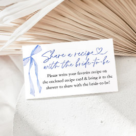 Blue Bow Vrijgezellenfeest Recept Aanvraag Informatiekaartje