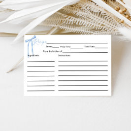 Blue Bow Vrijgezellenfeest Recept Kaart