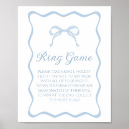 Blue Bow Vrijgezellenfeest Ring spel Poster