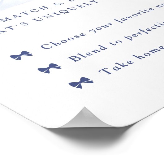 Blue Bow Vrijgezellenfeest Tafelteken Poster (Hoek)