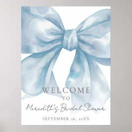 Blue Bow Vrijgezellenfeest Welkomstbord Poster