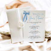 Blue Bow Wat is er op uw telefoon Vrijgezellenfees Kaart