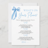 Blue Bow Wat is er op uw telefoon Vrijgezellenfees Kaart (Voorkant)