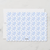 Blue Bow Watercolor Wreath Grandmillenial Feestdagenkaart (Achterkant)