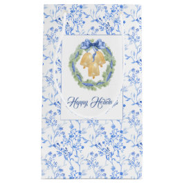 Blue Bow Watercolor Wreath Grandmillenial Klein Cadeauzakje