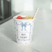 Blue Bow Waterverf Baby shower Papieren Bekers