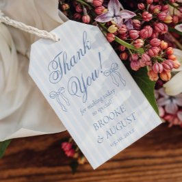 Blue Bow Wedding Favoriet Cadeaulabel