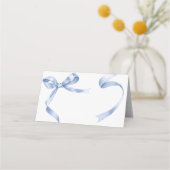 Blue Bow Wedding Plaatskaartje (Achterkant)