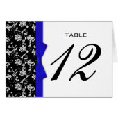 Blue Bow Wedding Table Number (Voorkant Horizontaal)