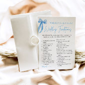 Blue Bow Wedding Traditions Vrijgezellenfeest spel Kaart