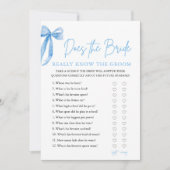 Blue Bow weet de bruid echt het bruidegom spel Kaart (Voorkant)