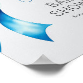 Blue Bow Welcome Sign, Blue Bow Baby Shower Poster (Hoek)
