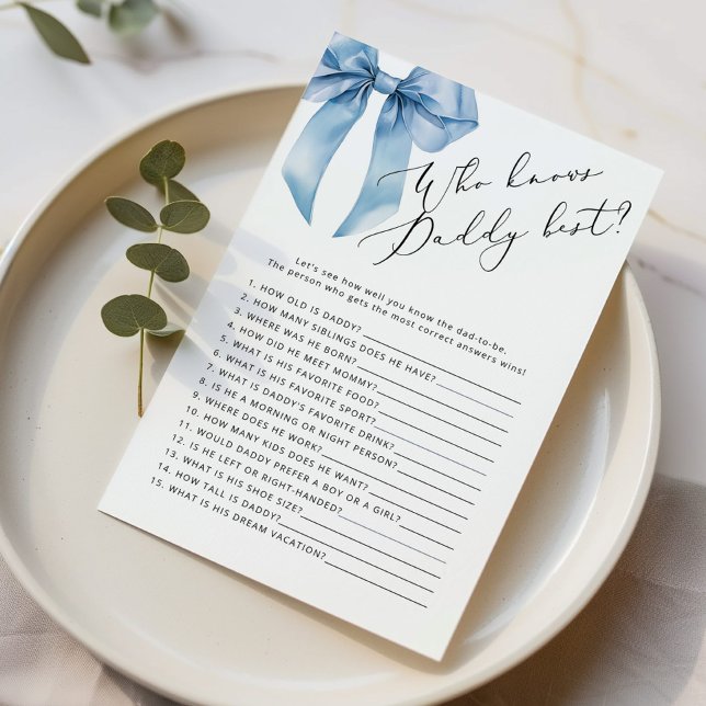 Blue Bow Wie kent papa beste baby shower spel (Creator heeft geüpload)