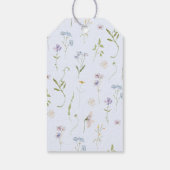 Blue Bow Wildflower Baby in bloei Dank u Cadeaulabel (Achterkant)