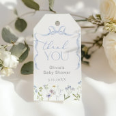 Blue Bow Wildflower Baby in bloei Dank u Cadeaulabel