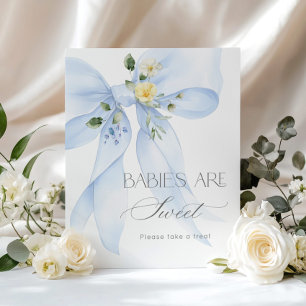 Blue Bow Wildflower Baby's zijn zoet Poster