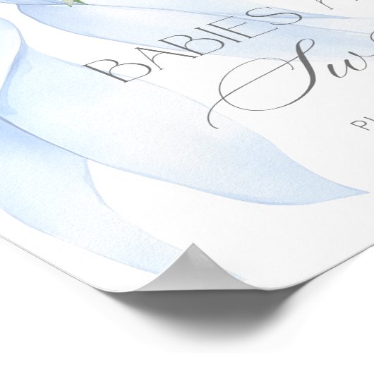 Blue Bow Wildflower Baby's zijn zoet Poster (Hoek)