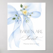 Blue Bow Wildflower Baby's zijn zoet Poster (Voorkant)