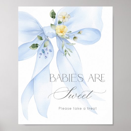 Blue Bow Wildflower Baby's zijn zoet Poster (Voorkant)