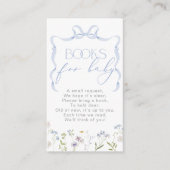 Blue Bow Wildflower Boek voor baby ticket Informatiekaartje (Voorkant)