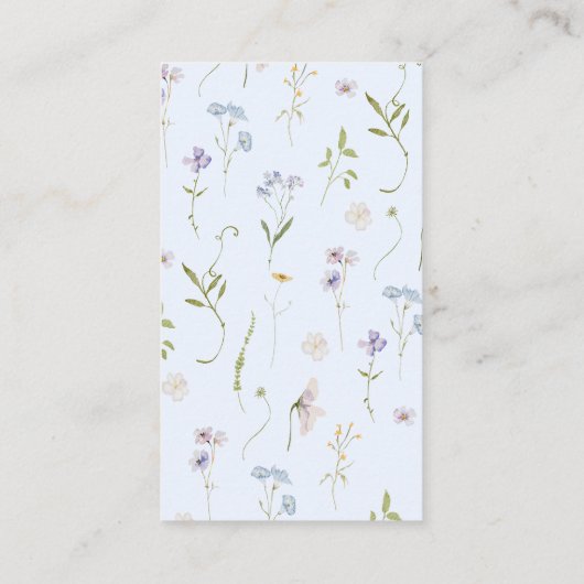 Blue Bow Wildflower Diaper verloot ticket Informatiekaartje (Achterkant)