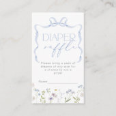 Blue Bow Wildflower Diaper verloot ticket Informatiekaartje (Voorkant)