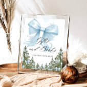 Blue Bow Winter Baby shower Cadeau Boek Poster