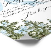 Blue Bow Winter Baby shower Luier Raffle Poster (Hoek)