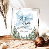 Blue Bow Winter Baby shower Luier Raffle Poster
