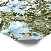 Blue Bow Winter Baby shower Welkom Poster (Hoek)