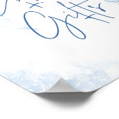 Blue Bow Winter SnowflakeBaby Shower Cards & Gifts Poster (Hoek)