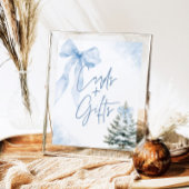 Blue Bow Winter SnowflakeBaby Shower Cards & Gifts Poster