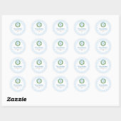 Blue Bow Wreath Gingham Christmas  Ronde Sticker (Vel)