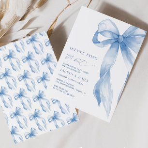 Blue Bow Ze binden de knoop verlovingsfeest Kaart