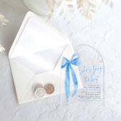 Blue Bow Ze is de knoop Vrijgezellenfeest Acryl Uitnodigingen